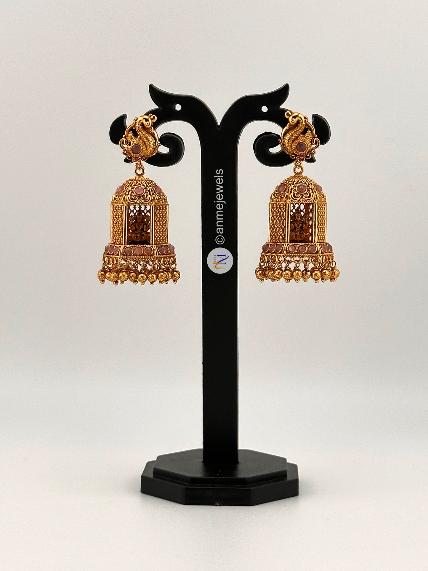Premium quality kemp matte finish Lakshmi mandir jhumkas(Available in 4 colors)