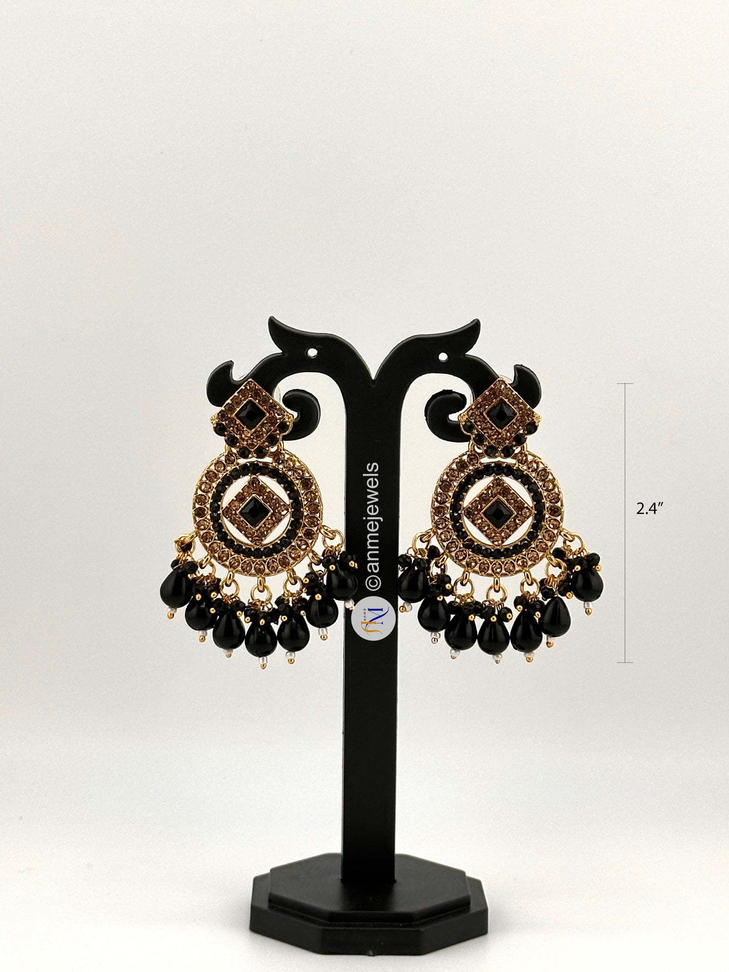 Beautiful black pearl drop earrings