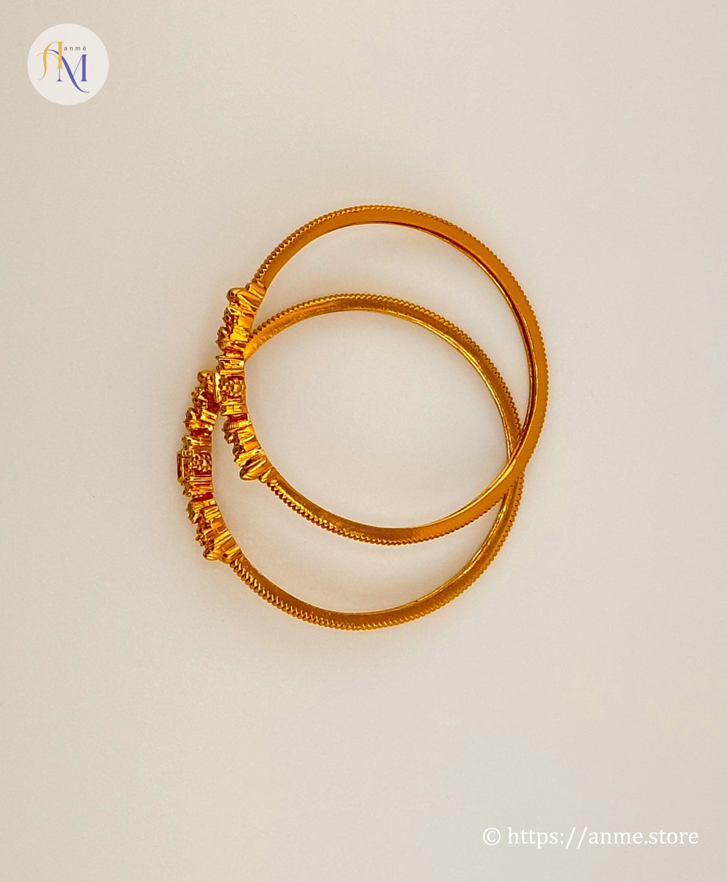 Beautiful and elegant ruby and white stone bangles(2 pieces)