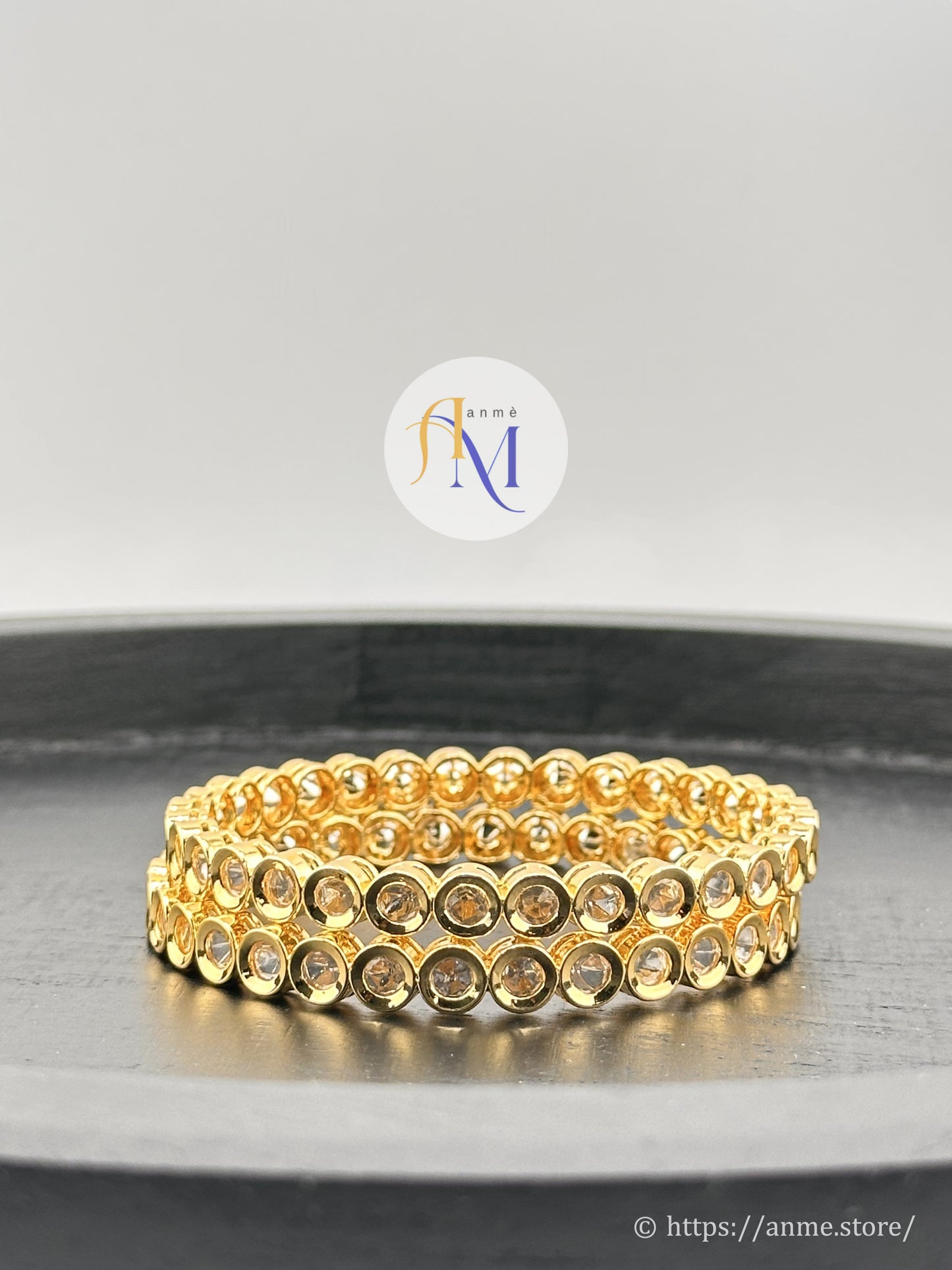 Simple and Elegant White Kundan Bangles set(2 pieces)