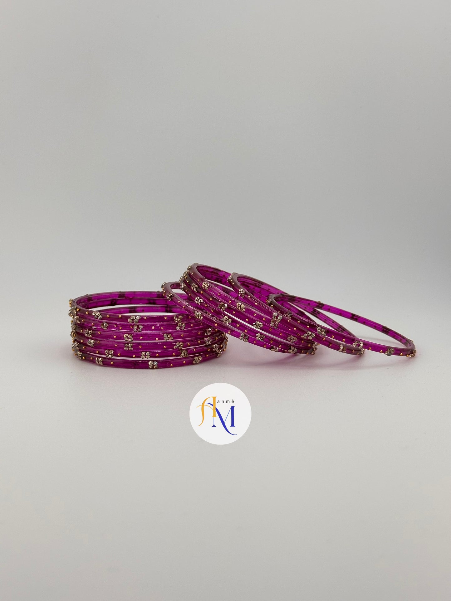 Beautiful Glass Bangles (6 count set)