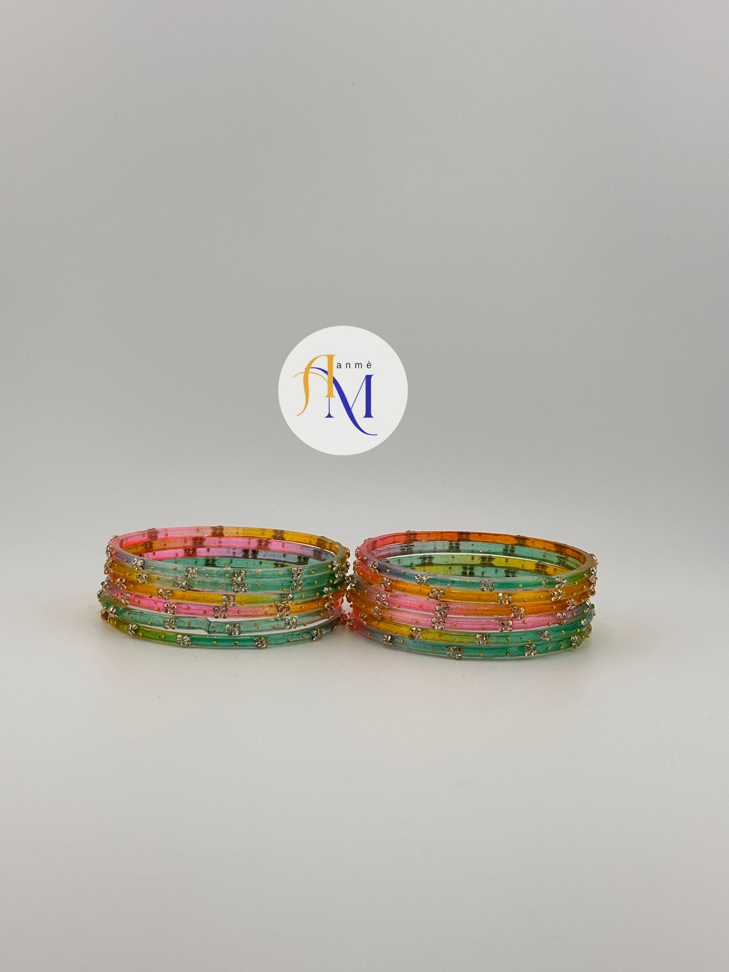 Beautiful Glass Bangles (6 count set)