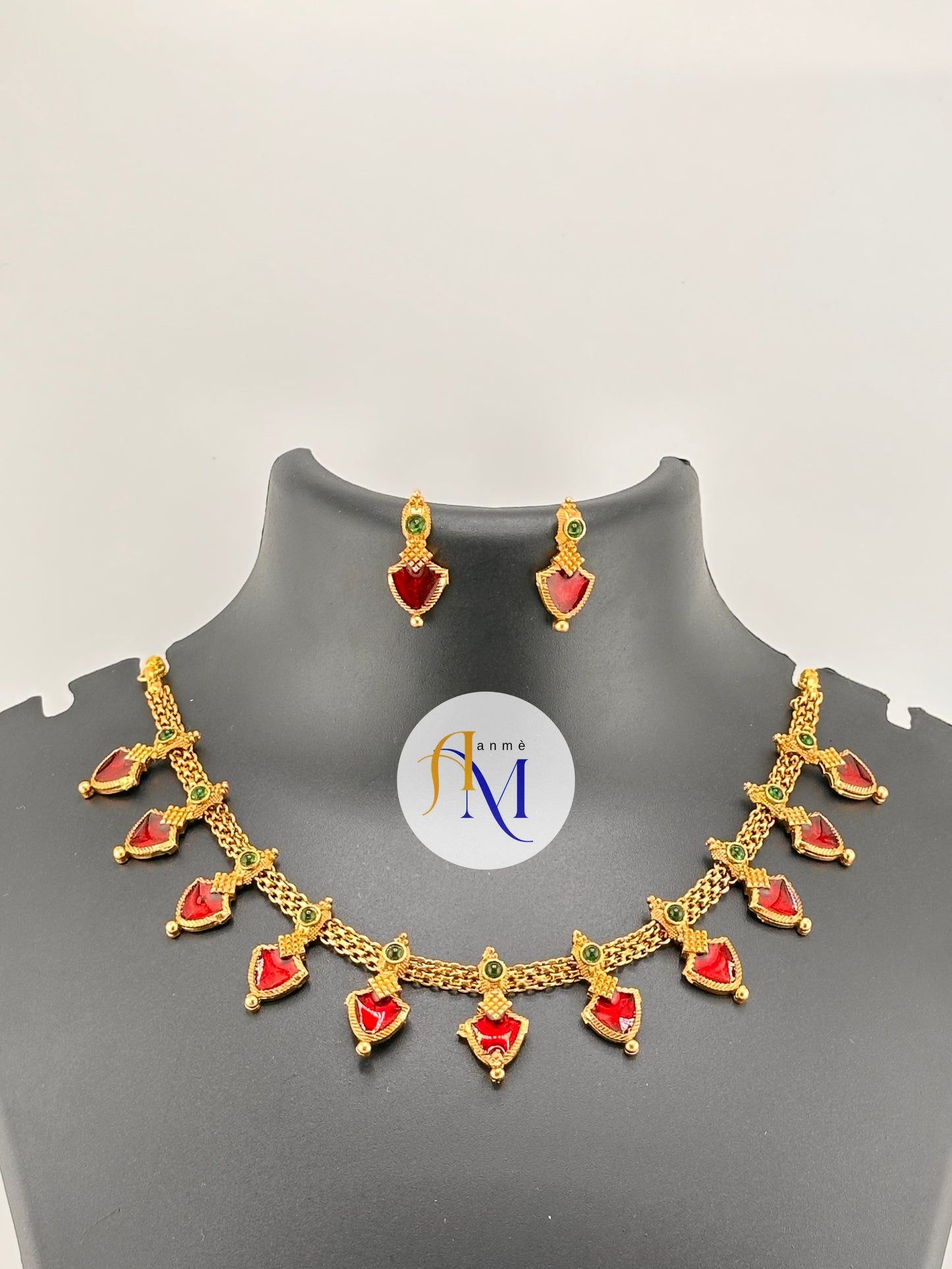 Beautiful enamel palakka multicolor choker/necklace set