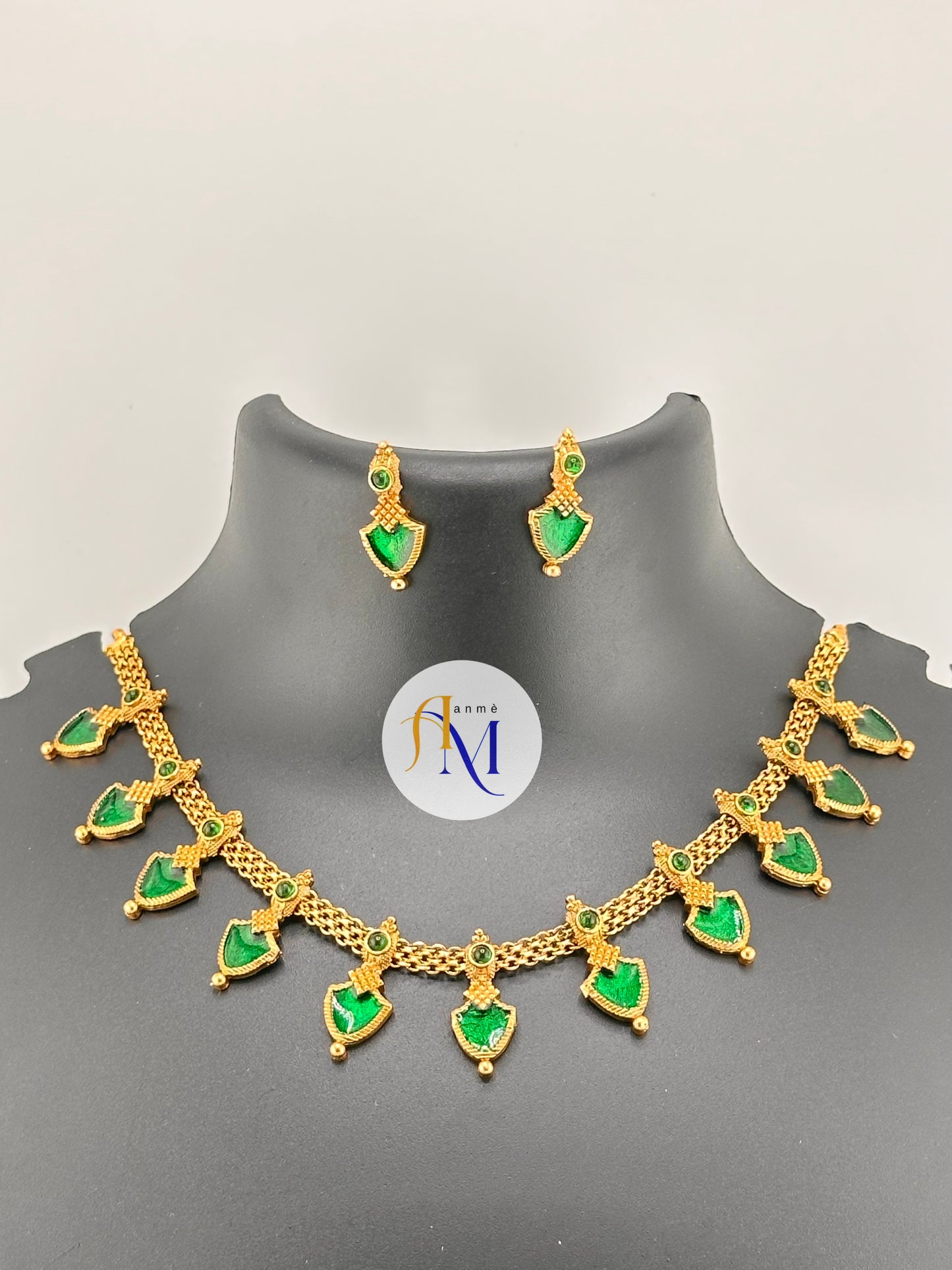 Beautiful enamel palakka multicolor choker/necklace set