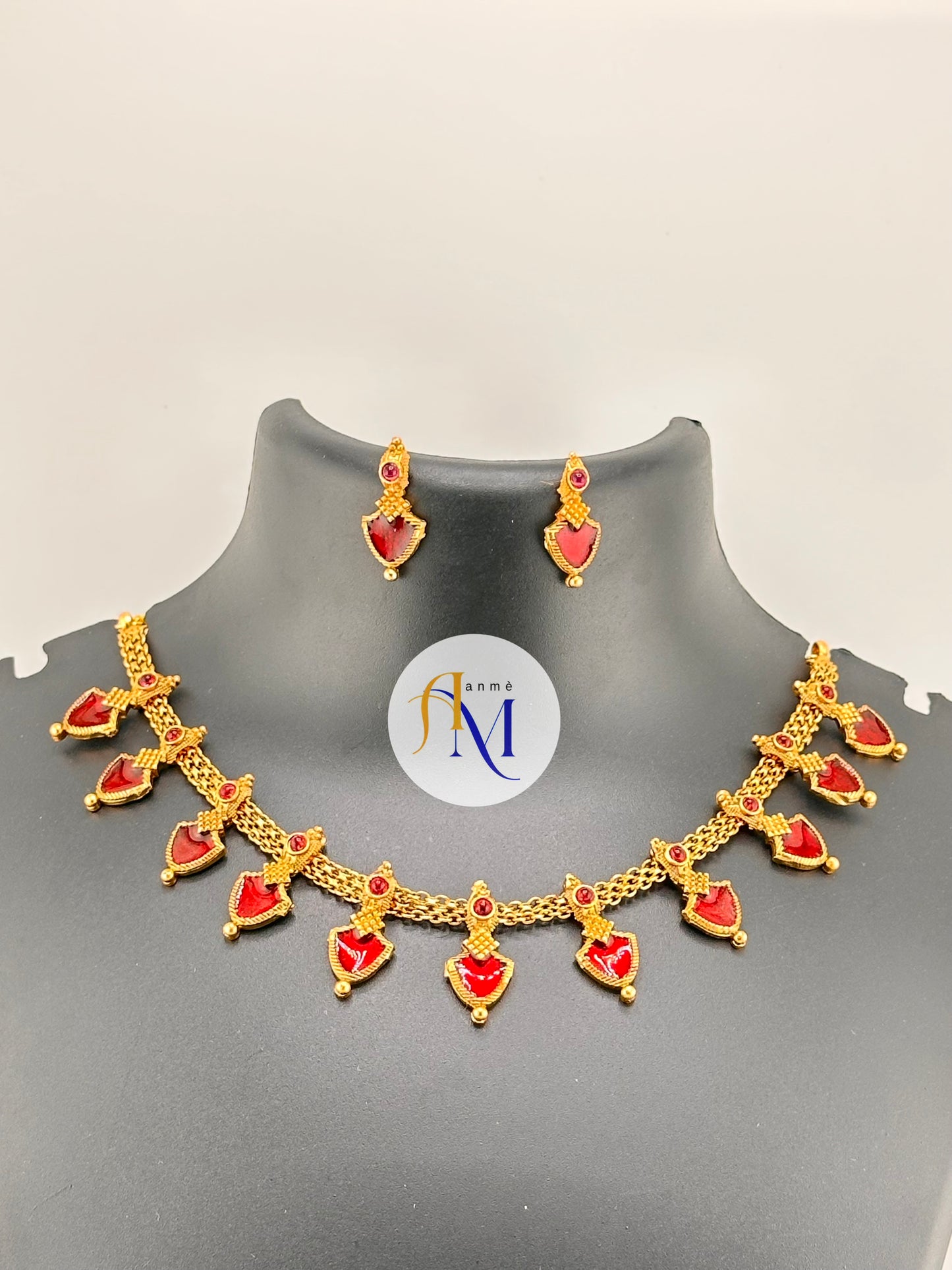 Beautiful enamel palakka multicolor choker/necklace set