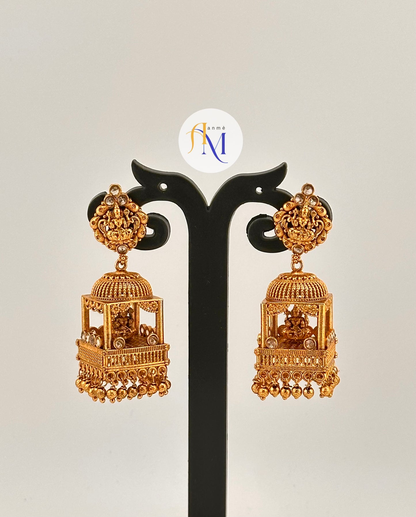 Beautiful Mandir design Jhumkas(Available in 4 colors)