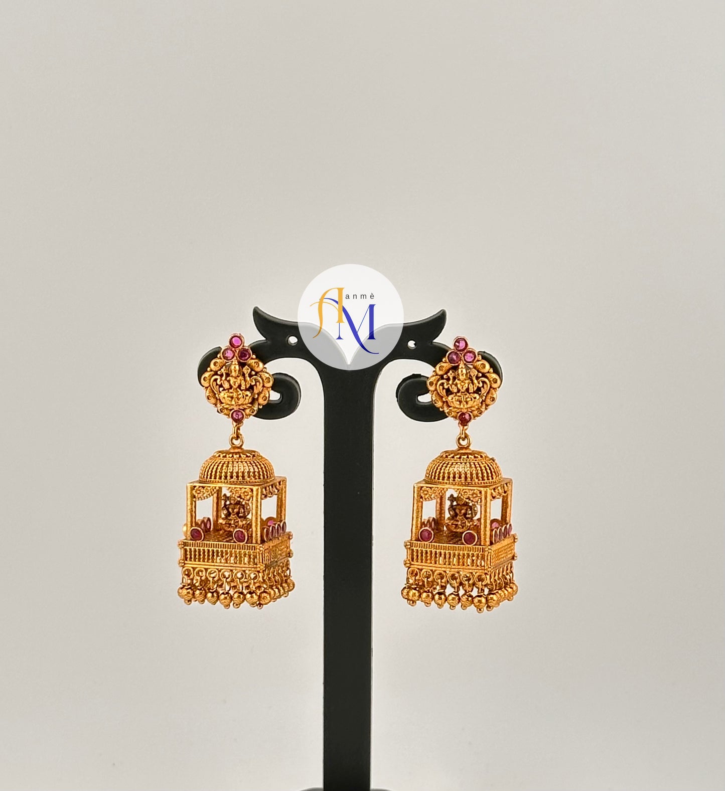 Beautiful Mandir design Jhumkas(Available in 4 colors)