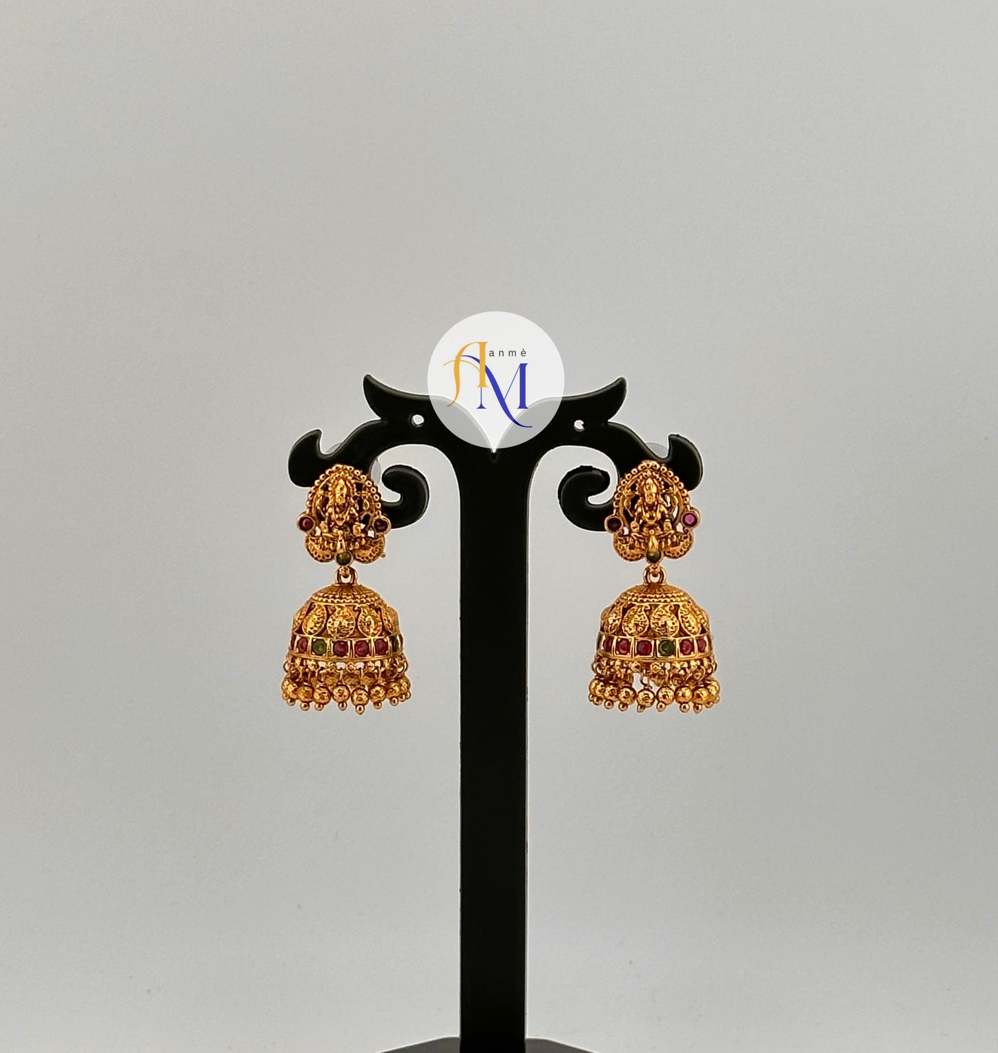 Simple multistones temple design Jhumkas