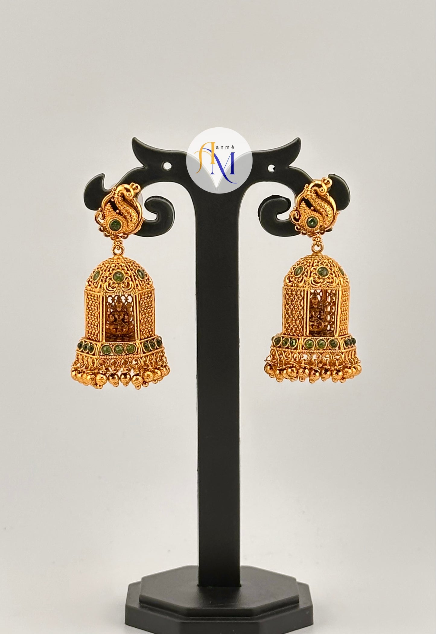 Premium quality kemp matte finish Lakshmi mandir jhumkas(Available in 4 colors)