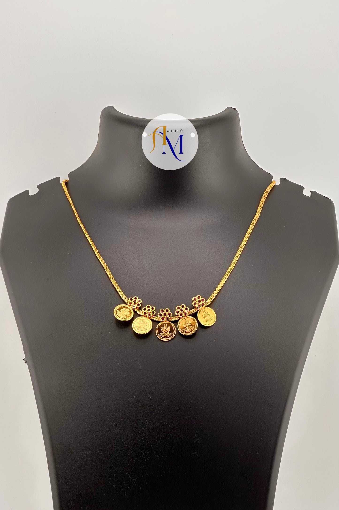 Unique Traditional coin with beautiful flower necklace