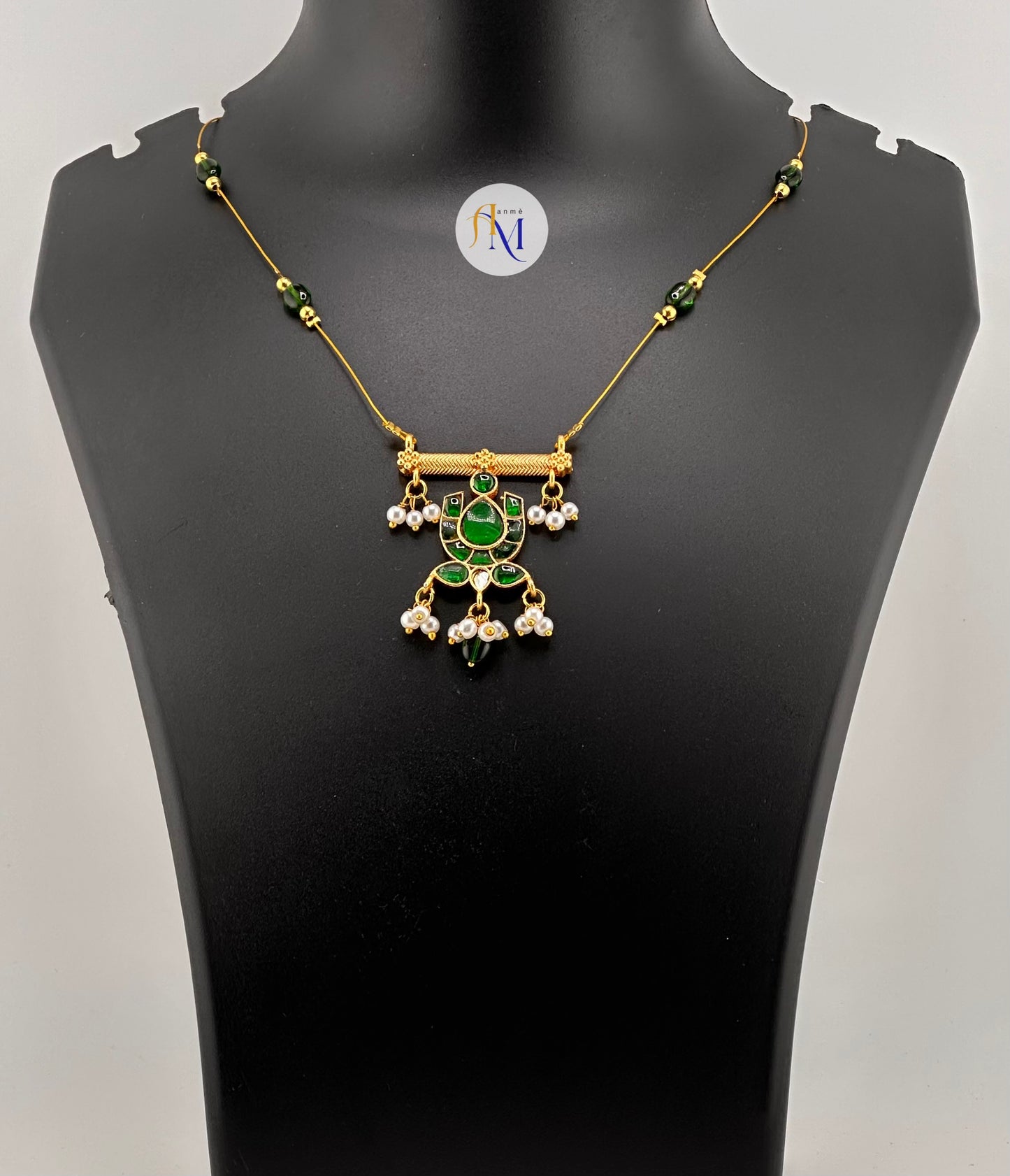 Unique pendant with pearl hangings invisible chain(Available in 4 colors)