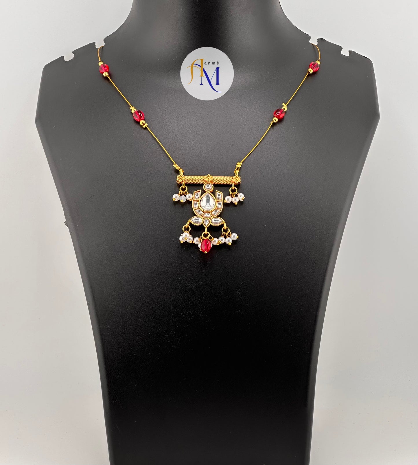 Unique pendant with pearl hangings invisible chain(Available in 4 colors)