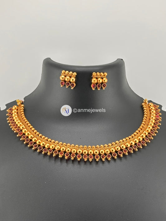 Ruby Antique Jewelry necklace and earrings