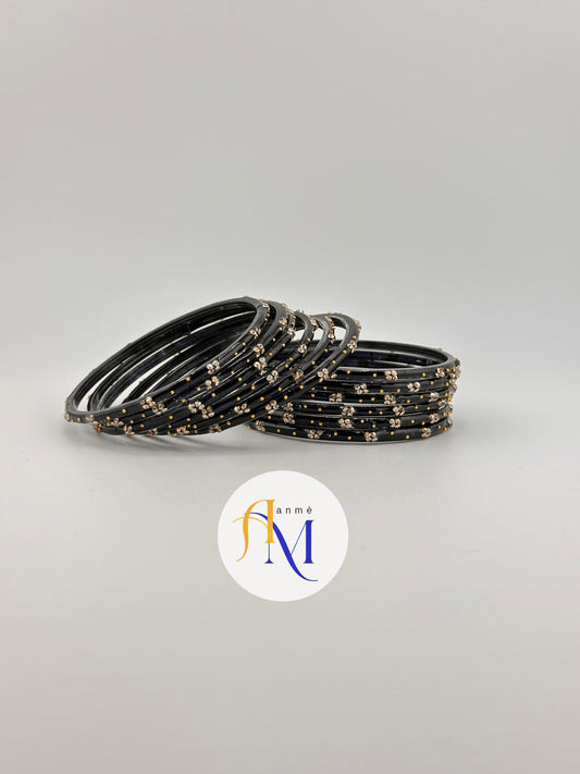 Beautiful Glass Bangles (6 count set)
