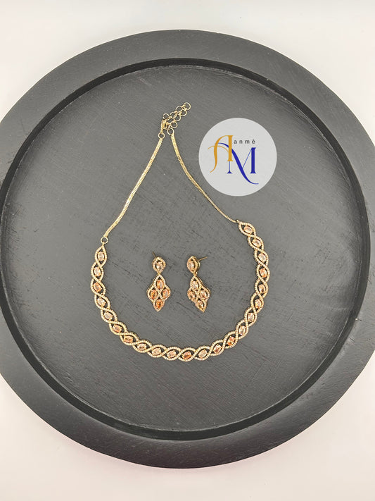 Sparkling Crystal Necklace Set with beautiful earrings