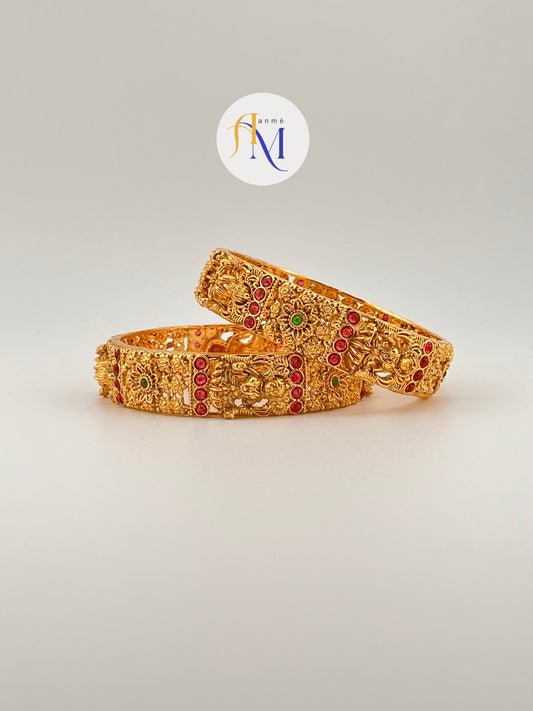 Beautiful temple design bangles(Set of 2)