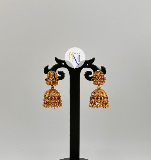 Simple multistones temple design Jhumkas