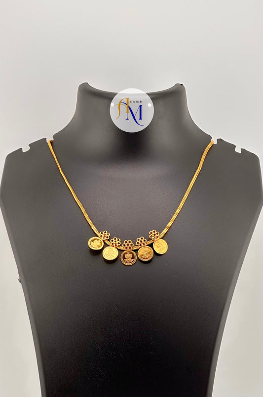 Unique Traditional coin with beautiful flower necklace