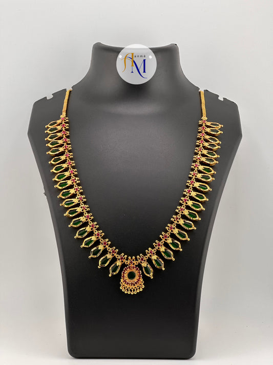 Traditional Nagapadam with green stones and 18*18 petals