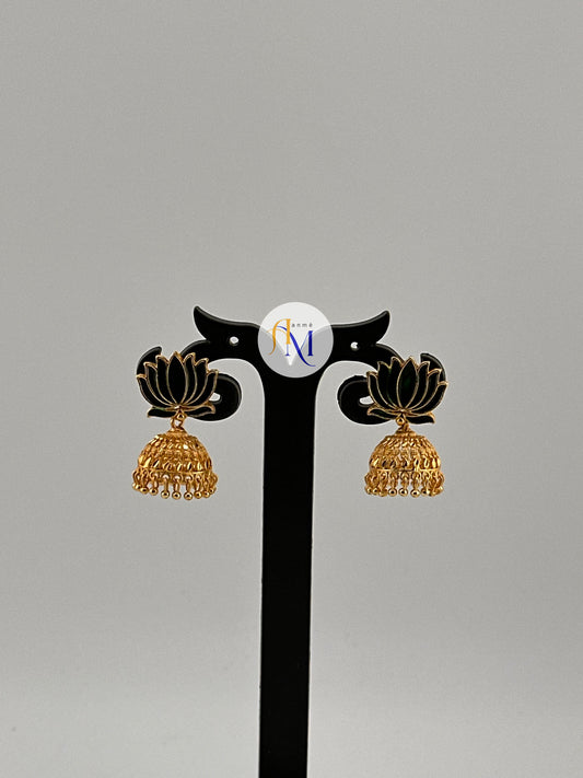 2-in-1 Trending lotus jhumkas(Available in 3 colors)