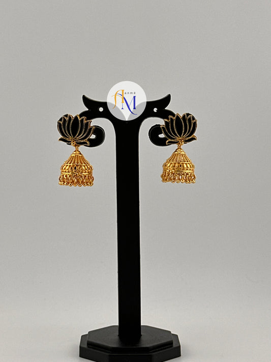 2-in-1 Trending lotus jhumkas(Available in 3 colors)