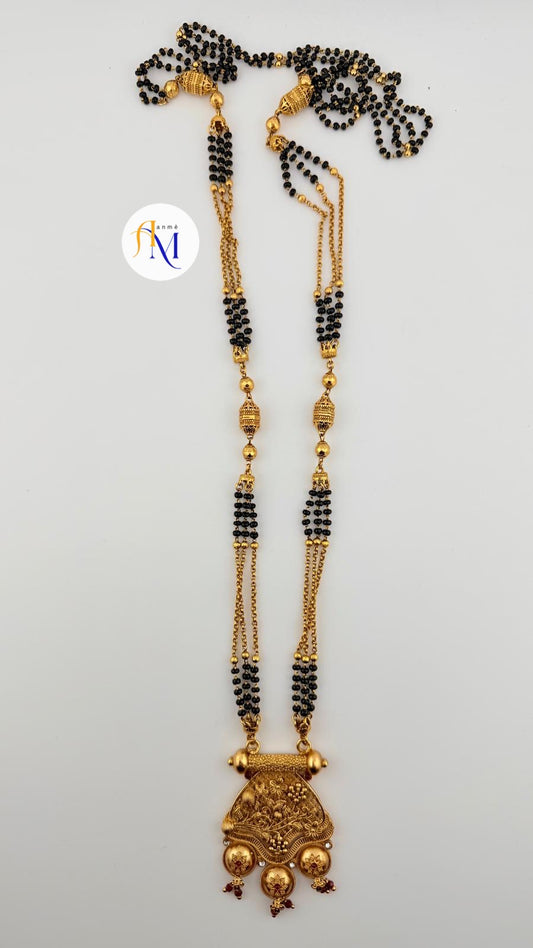 Long Beautiful Mangalsutra with beautiful golden pendant